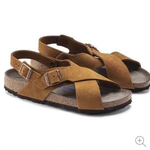 Birkenstock | Shoes | Birkenstock Tulum Mink Suede Soft Footbed Leather  Sandal Two Buckles Tan 37 | Poshmark